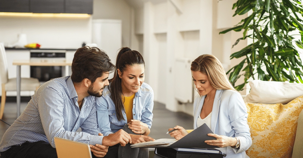 young professionals looking at insurance