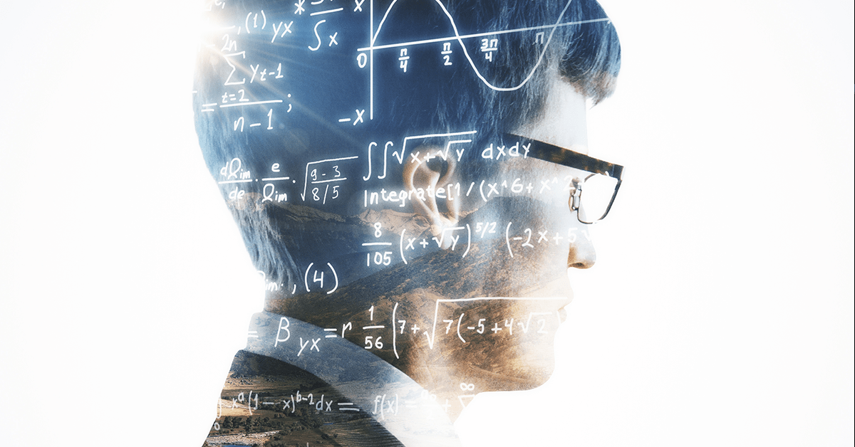 mathematical financial formulas on clear whiteboard