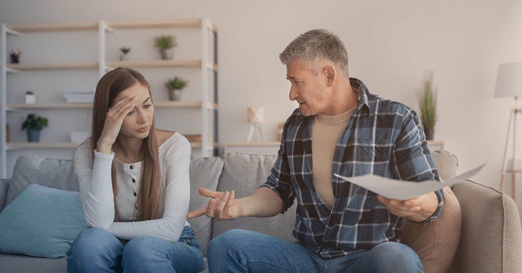 couple talking about finances