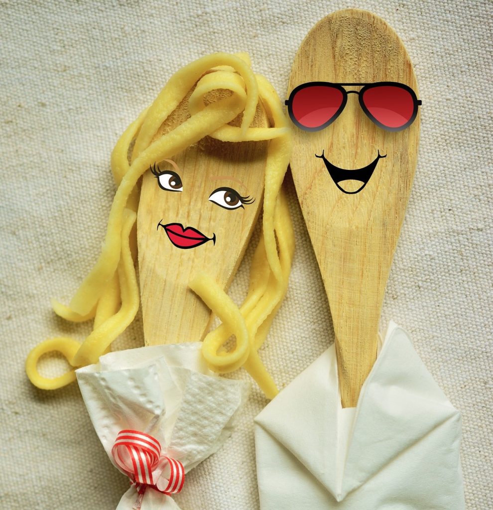 male and female married couple of spoons